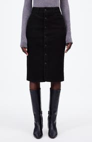 Madewell Button Front Denim Midi Skirt