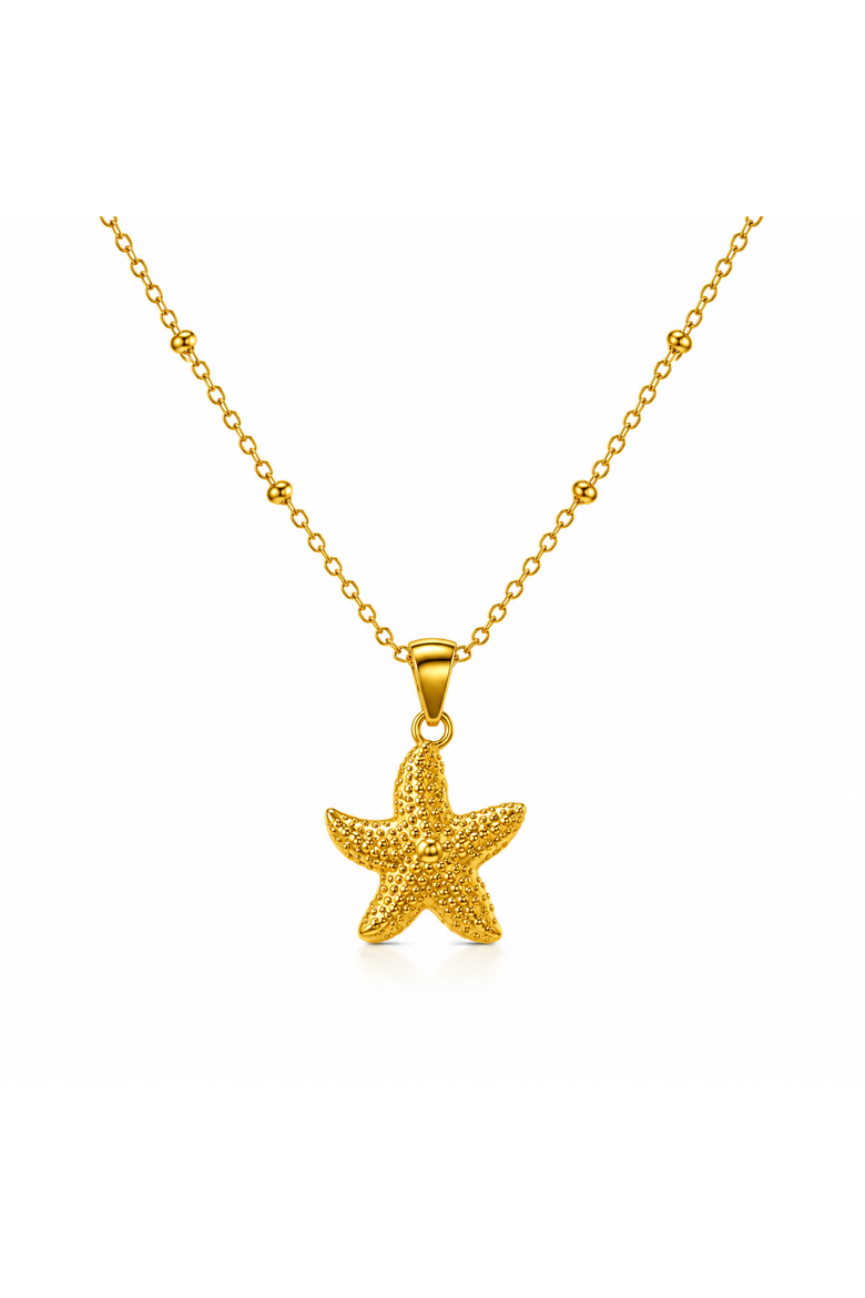 Starfish Pendant Necklace, Alternate, color, Yellow Gold