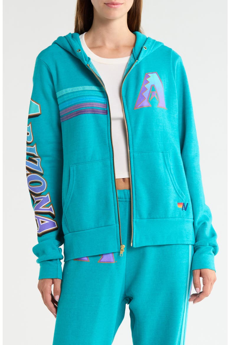 Arizona Diamondbacks Graphic Full Zip Hoodie, Main, color, TEAL