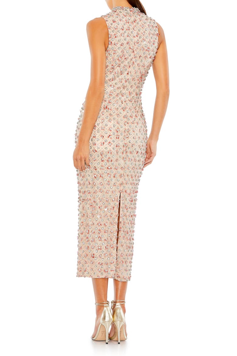 Sequin Detail Sleeveless Body-Con Dress, Alternate, color, PEACH