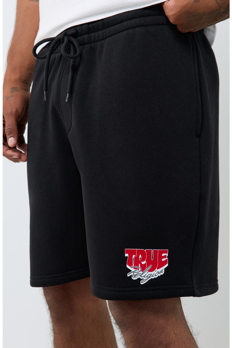 Balloon Graphic Fleece Shorts, Alternate, color, JET BLACK