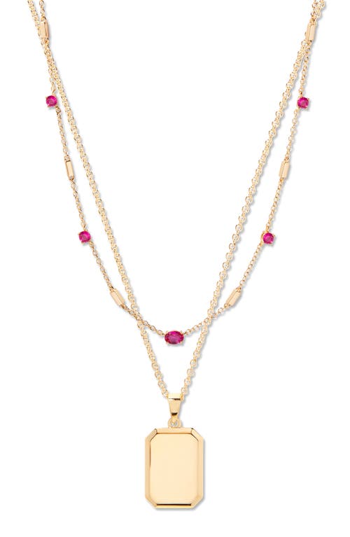Brook & York Willow Birthstone Layering Necklace In Gold July