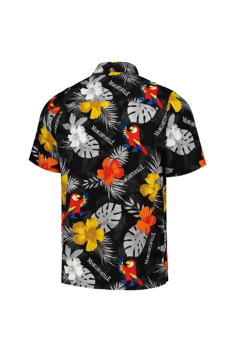 Men's Margaritaville Black Kyle Larson Island Life Floral Party Full-Button Shirt, Alternate, color, Black