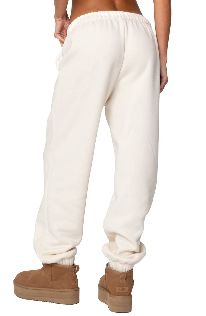 EDIKTED Babe Oversize Sweatpants, Alternate, color, Cream
