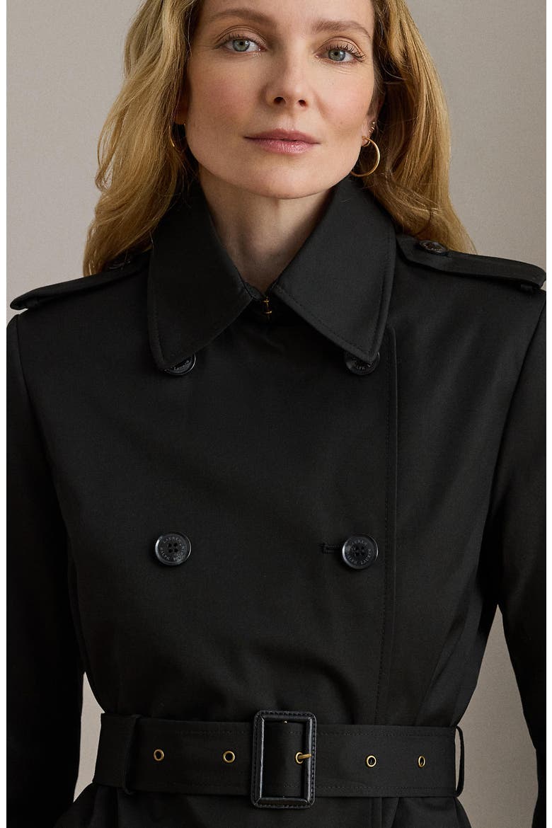 Double Breasted Cotton Blend Jacket, Alternate, color, BLACK