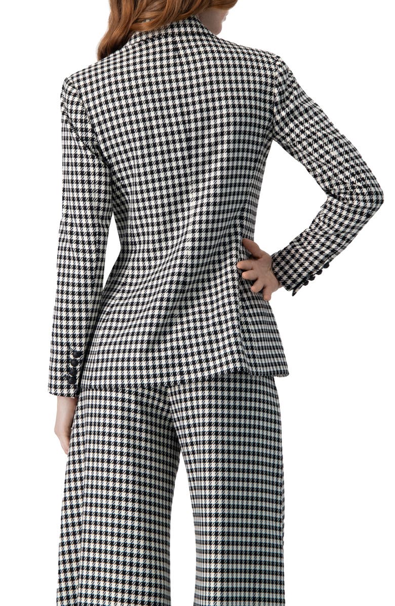 IVONNE Double-Breasted Houndstooth Blazer, Alternate, color, Black