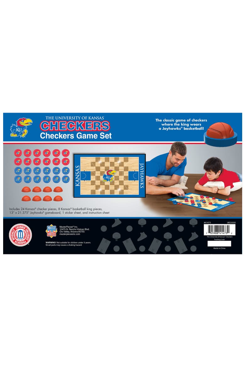 Kansas Jayhawks Checkers Board Game, Alternate, color, Multicolor