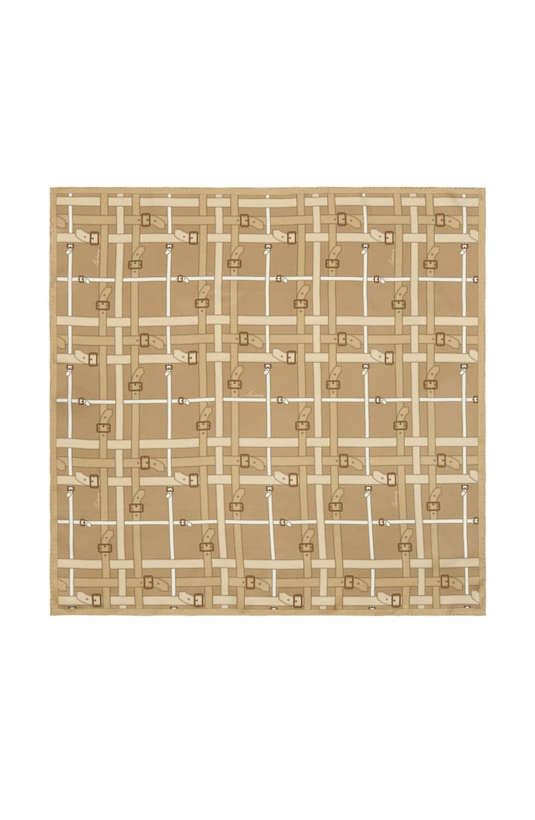 Burberry Belt Check Silk Scarf, Main, color, Finch Beige
