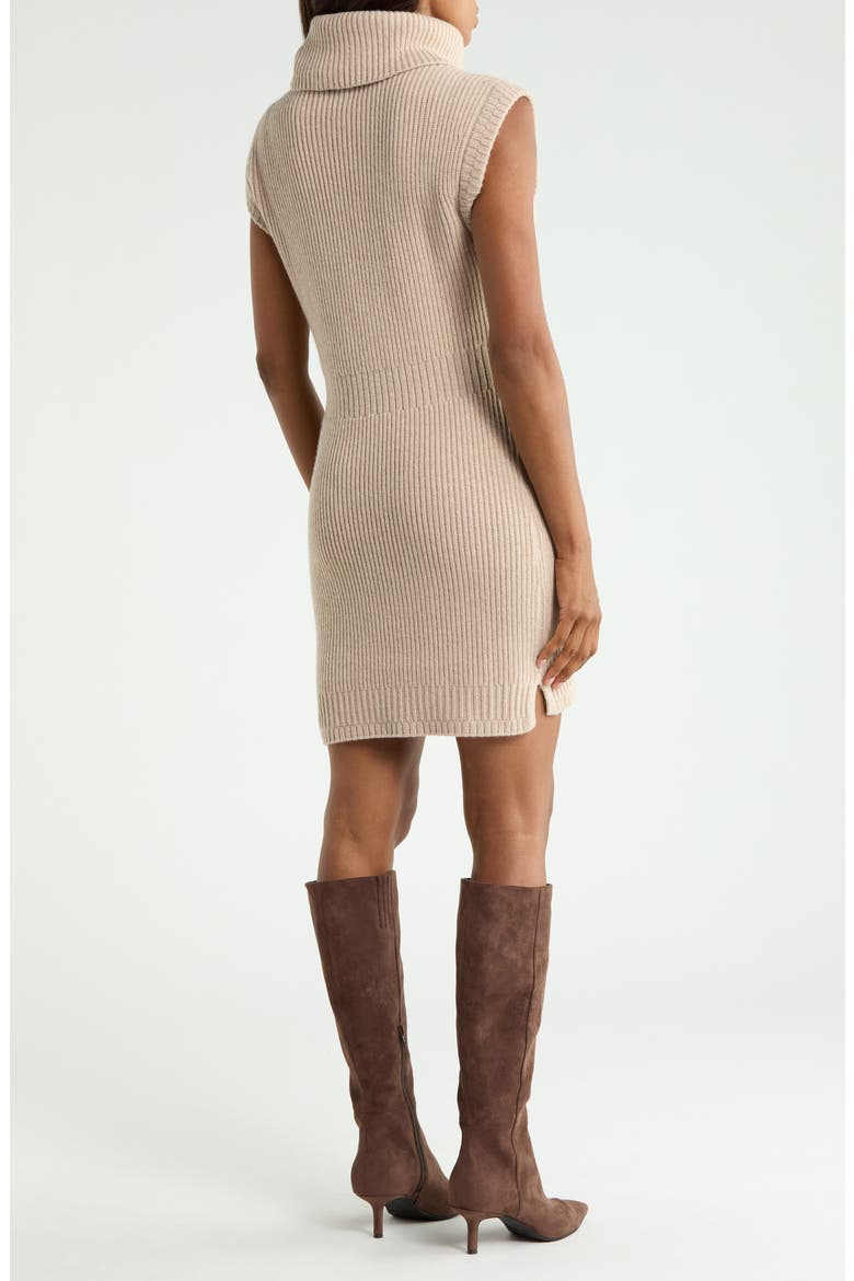 Albanie Turtleneck Wool Blend Minidress, Alternate, color, OATMEAL