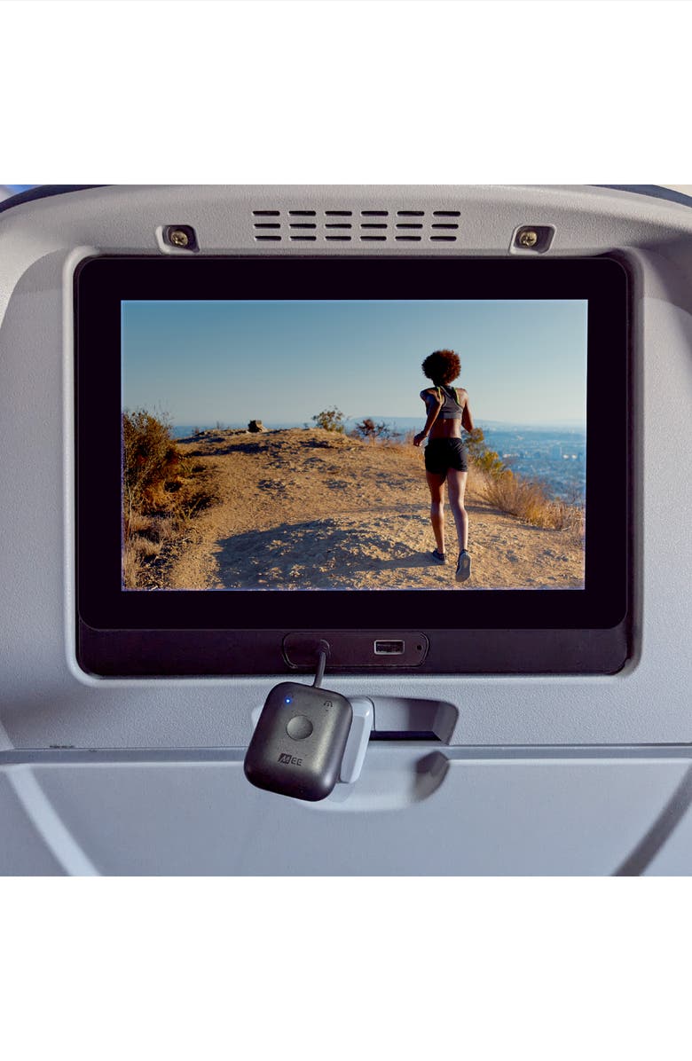 MEE audio Connect Air In-Flight Bluetooth Wireless Audio Transmitter for AirPods & Headphones, Alternate, color, Black