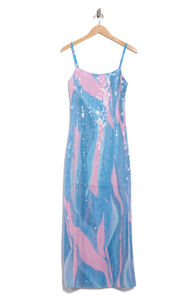Hutch Lya Sequin Maxi Dress, Alternate, color, Blue/ Pink Psychedelic Swirl