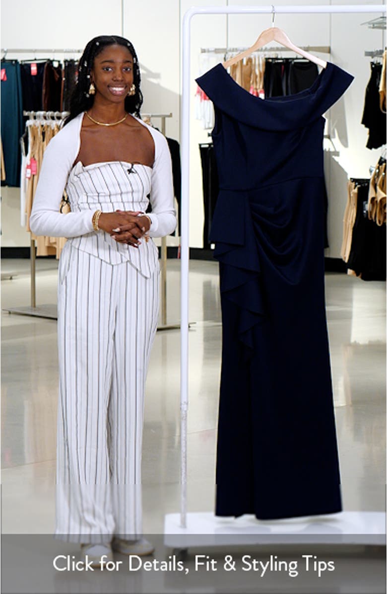 Ruffle One-Shoulder Scuba Knit Gown, sales video thumbnail