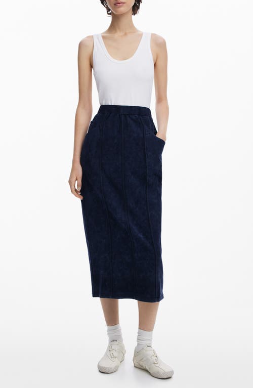 Desigual Midi Tank Dress With Denim Skirt In Black