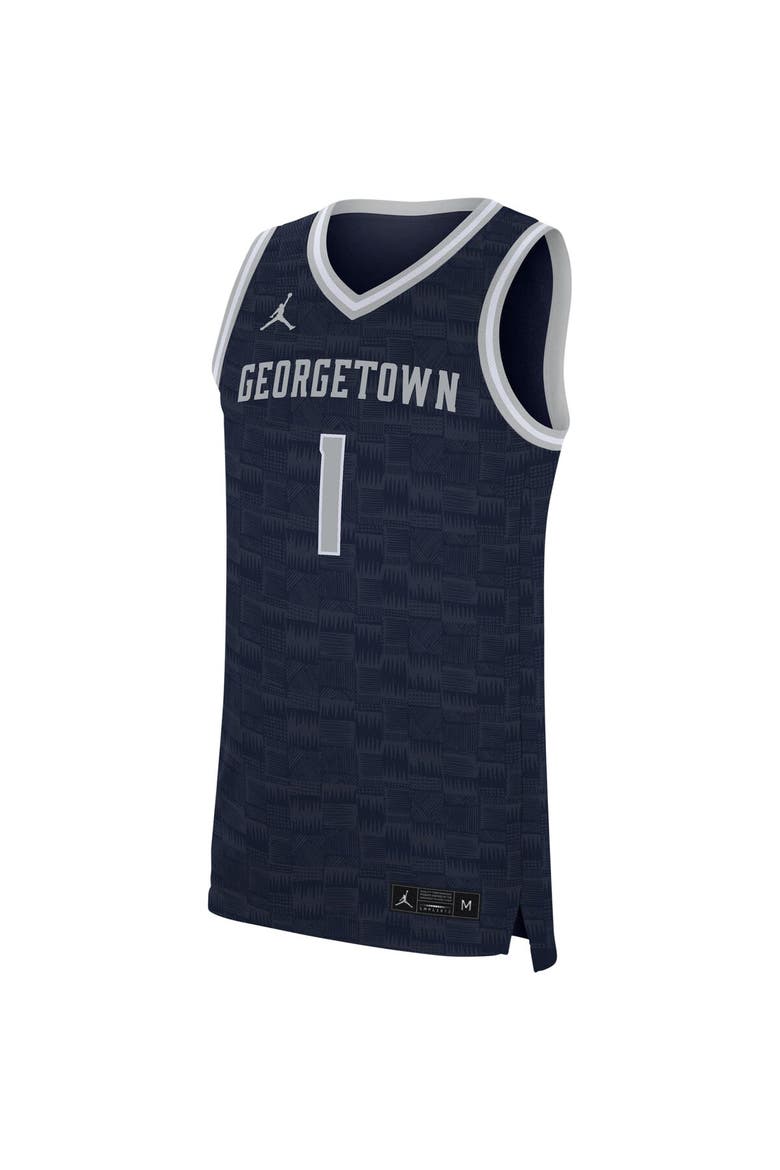 Men's Nike #1 Navy Georgetown Hoyas Replica Jersey, Alternate, color, Navy