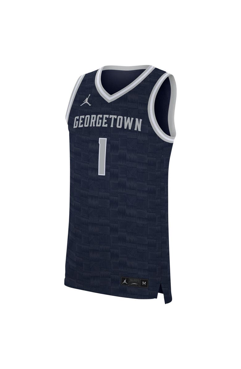 Nike Men's Nike #1 Navy Georgetown Hoyas Replica Jersey, Alternate, color, Navy