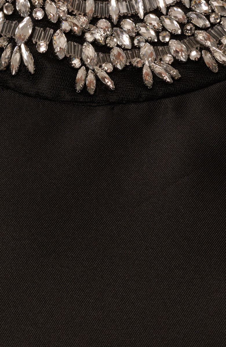 Adrianna Papell Beaded Mikado Cocktail Dress, Alternate, color, Black