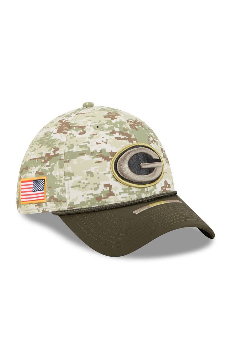 New Era Men's New Era  Camo Green Bay Packers 2025 Salute to Service 39THIRTY Flex Hat, Main, color, Camo