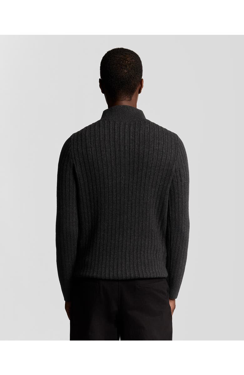 Lyle & Scott Ribbed Half Zip Sweater, Alternate, color, Jet Black Marl