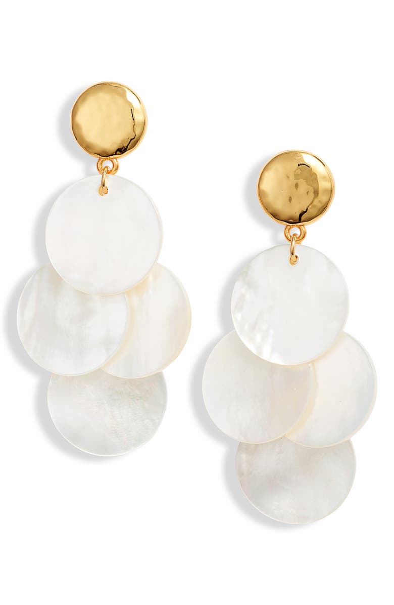 NEST Jewelry Mother-of-Pearl Drop Earrings, Main, color, White Pearl