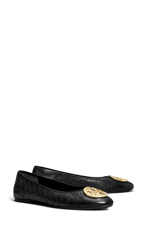 Tory Burch Claire Quilted Ballet Flat In Animal Print