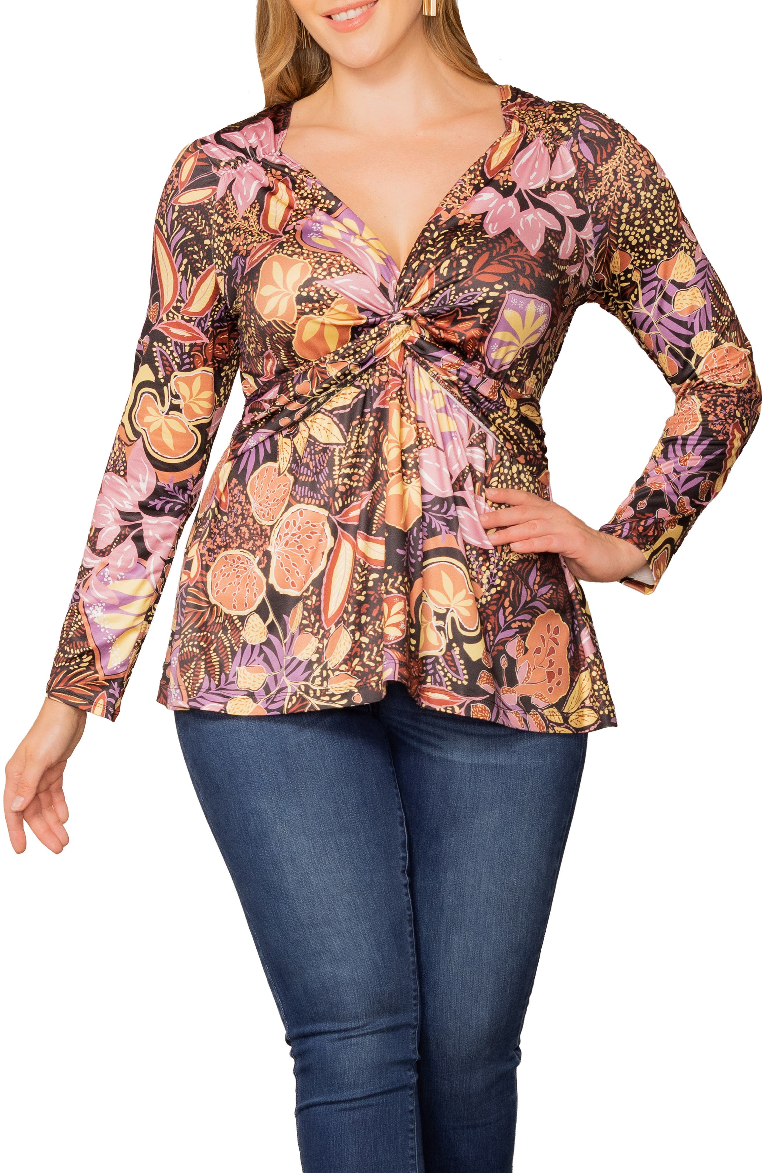 Abigail Long Sleeve Twist Front Top - image 3