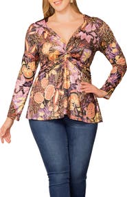 Kiyonna Abigail Long Sleeve Twist Front Top
