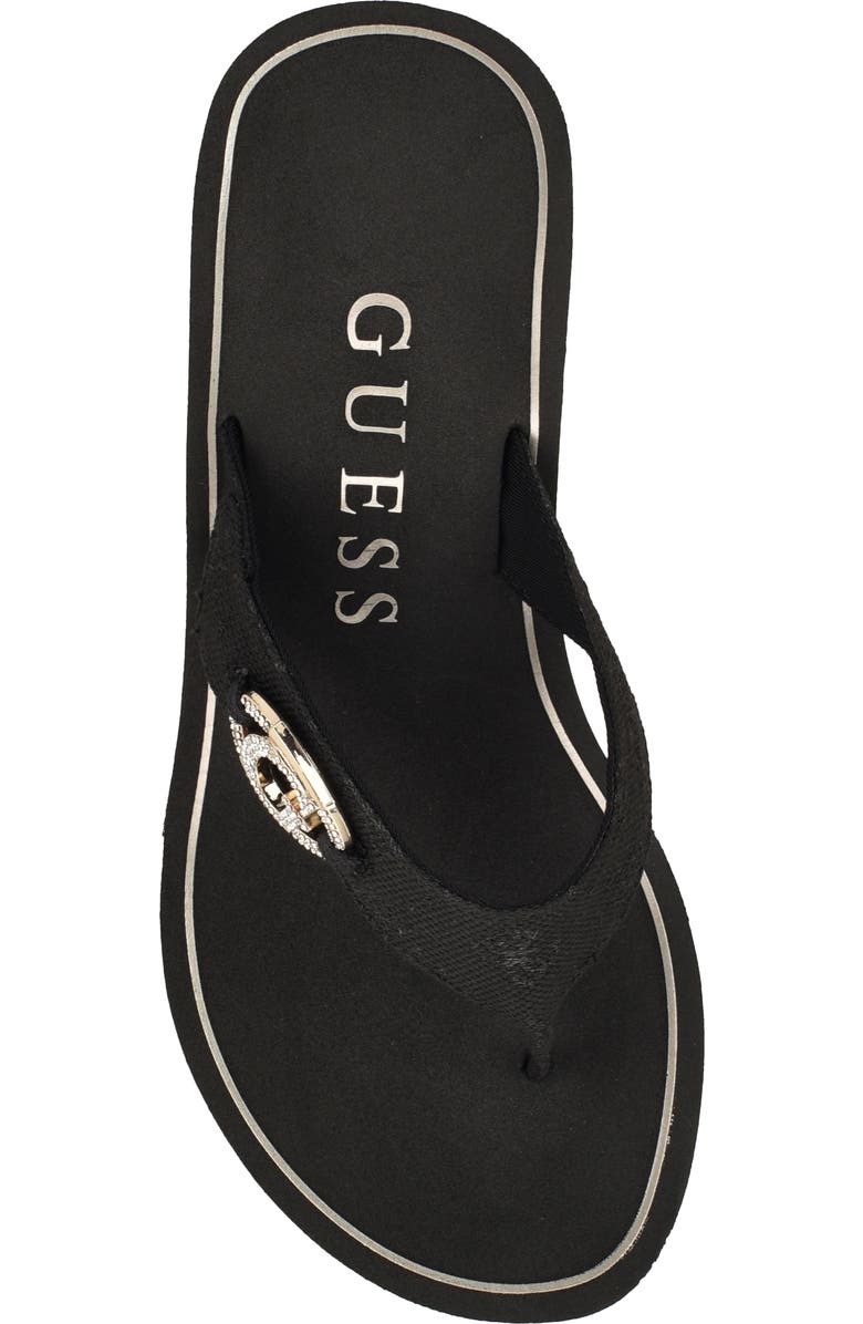 GUESS Shai Platform Wedge Flip Flop, Alternate, color, Black