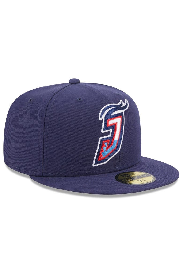 Men's New Era Navy Jacksonville Jumbo Shrimp Authentic Collection Alternate Logo 59FIFTY Fitted Hat, Alternate, color, Navy