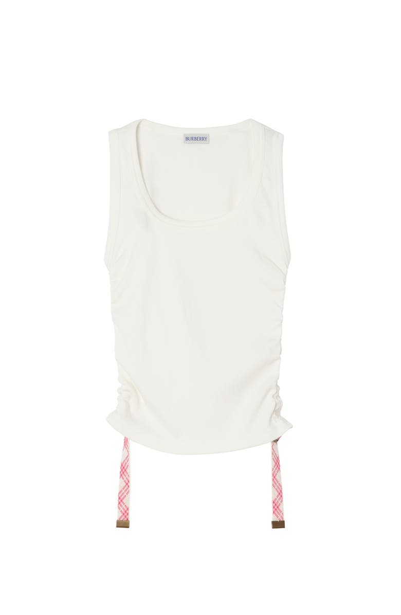 Burberry Festival Cotton Blend Tank Top, Main, color, Chalk White