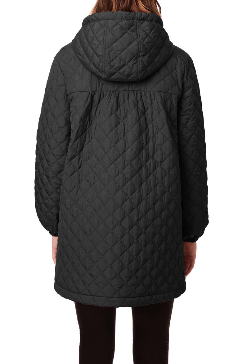 Diamond Quilted Hooded Jacket, Alternate, color, BLACK