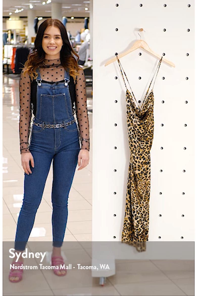 Cowl Neck Leopard Print Midi Dress video