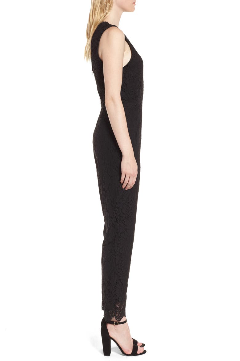 Evita Lace Jumpsuit, Alternate, color, BLACK