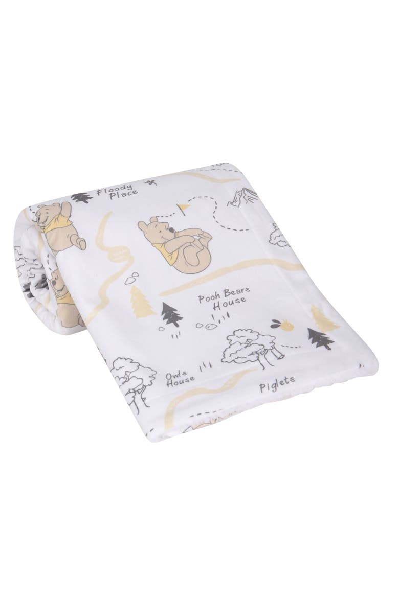 Disney Baby Pooh and the Hundred Acre Woods White Baby Blanket, Alternate, color, White