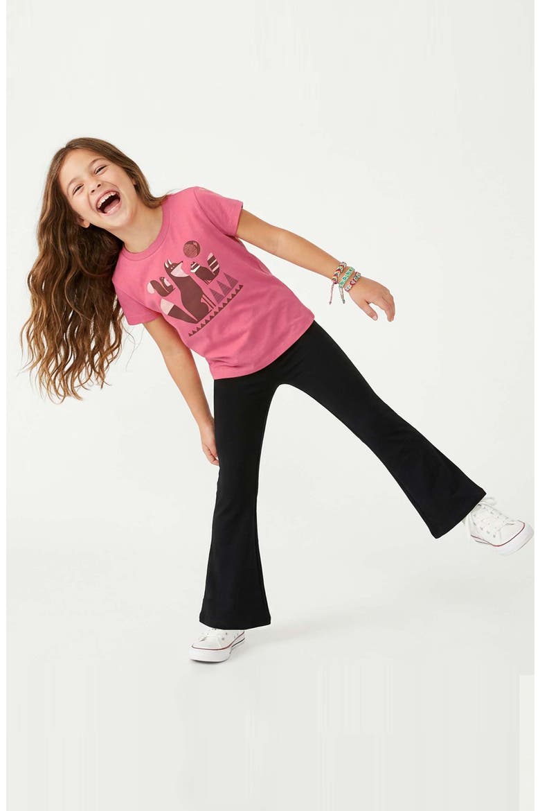 Organic Cotton Solid Flare Leggings, Alternate, color, Black