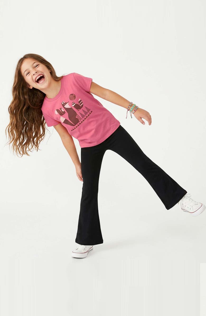 Mightly Organic Cotton Solid Flare Leggings, Alternate, color, Black