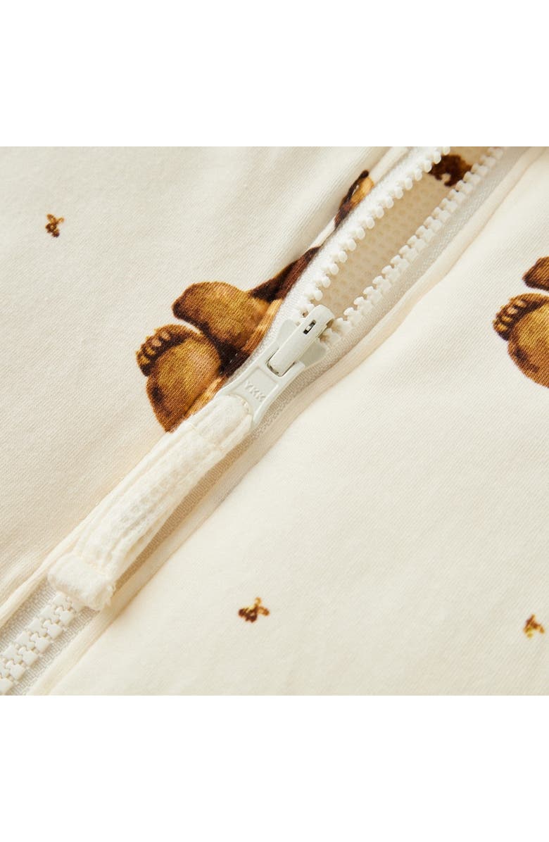 Milkbarn Reversible Waffle Knit Hooded Jacket, Alternate, color, Honey Bear