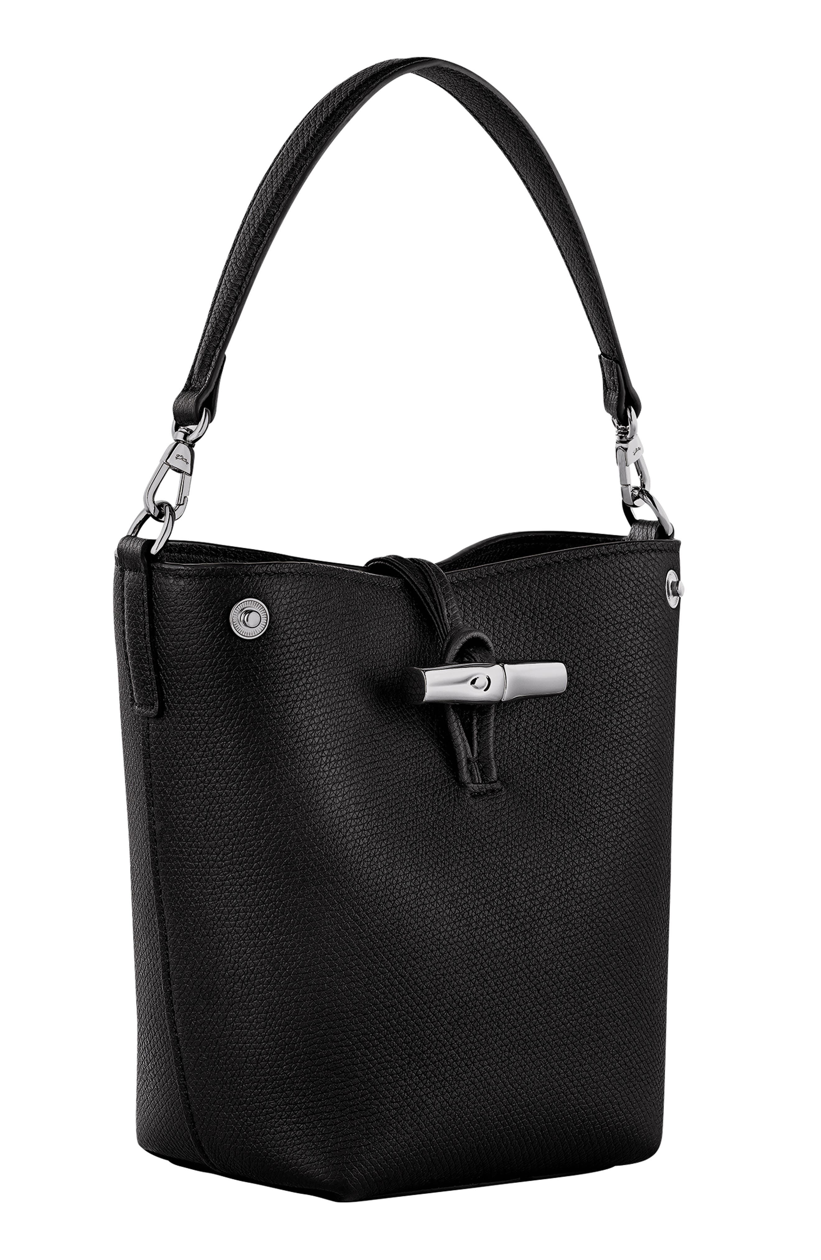 Longchamp Extra Small Le Roseau Bucket Bag, Main, color, Black