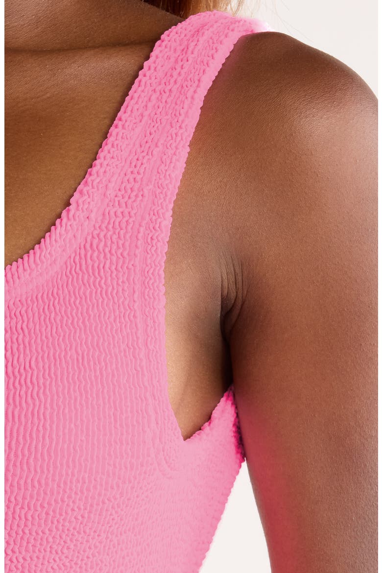 Square Neck One-Piece Swimsuit, Alternate, color, BUBBLEGUM