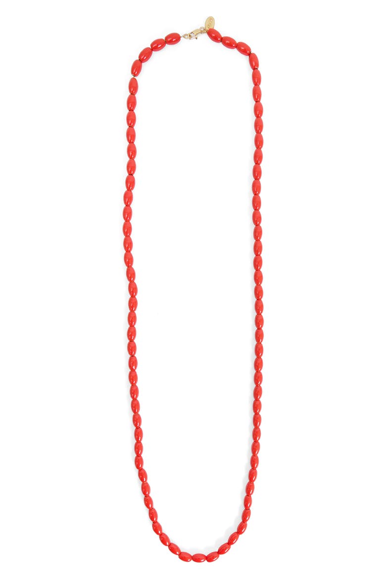 Enamel Barrel Chain Necklace, Main, color, PERSIMMON