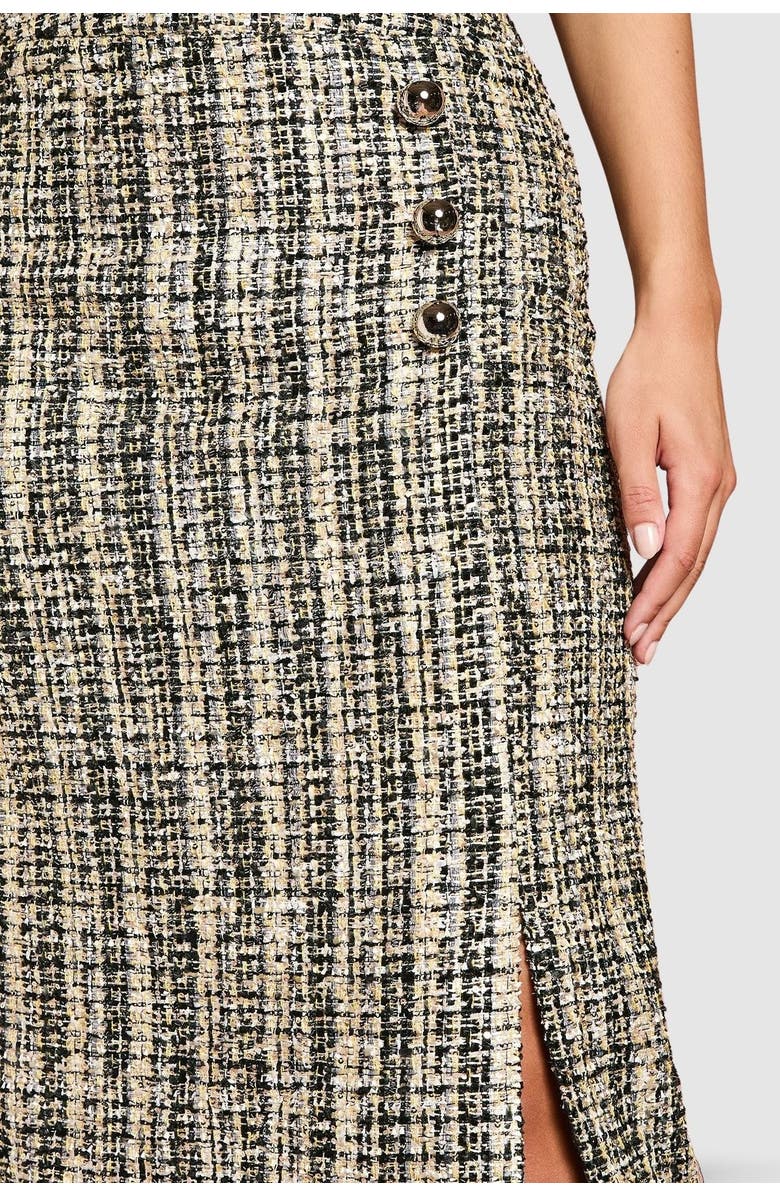 Coast Sequin Tweed Midi Skirt, Alternate, color, Mono