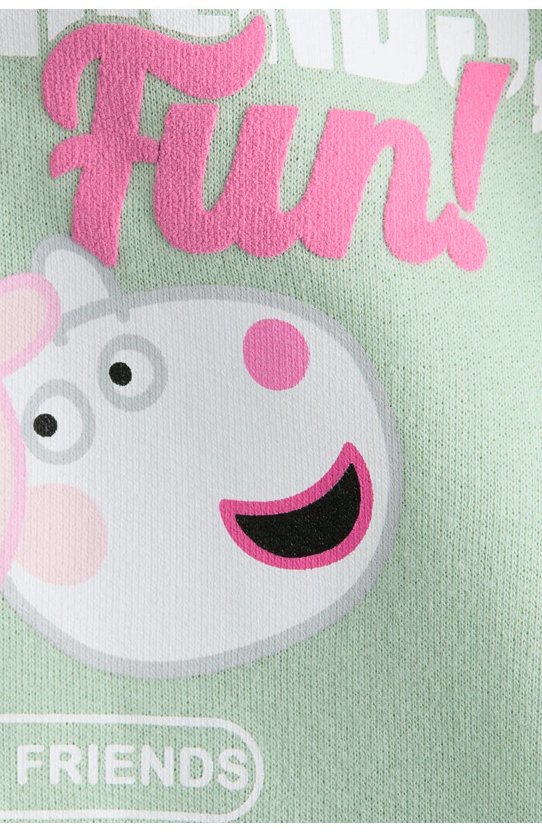 H&M Printed Short-sleeved Sweatshirt, Alternate, color, Light Green/Peppa Pig