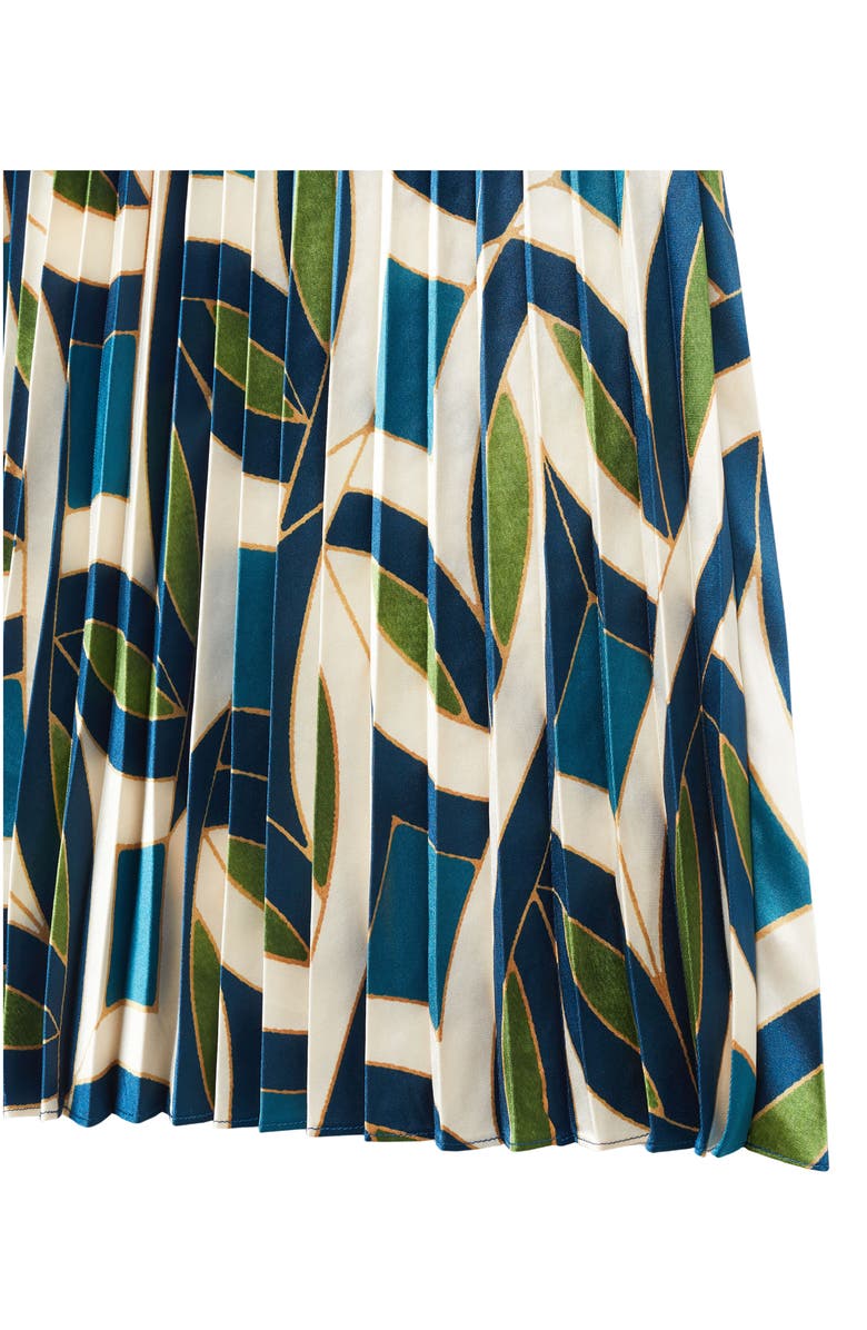 MANGO Pleated Print Midi Skirt, Alternate, color, 