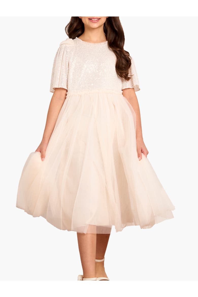Kids' Needle & Thread Girl's Paloma Bow Dress, Main, color, Cream