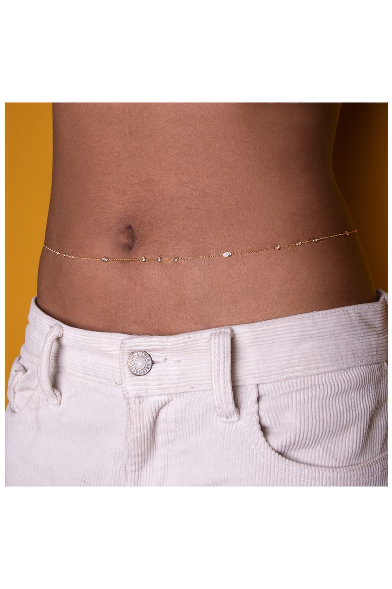 Crystal Station Belly Chain, Alternate, color, GOLD
