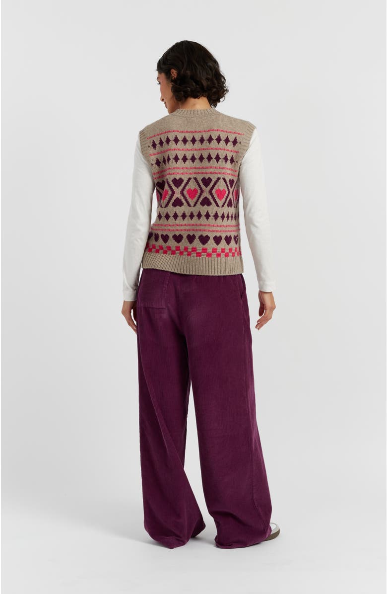 Chinti & Parker Wool Cashmere Hearts and Diamonds Tank, Alternate, color, Warm Oatmeal