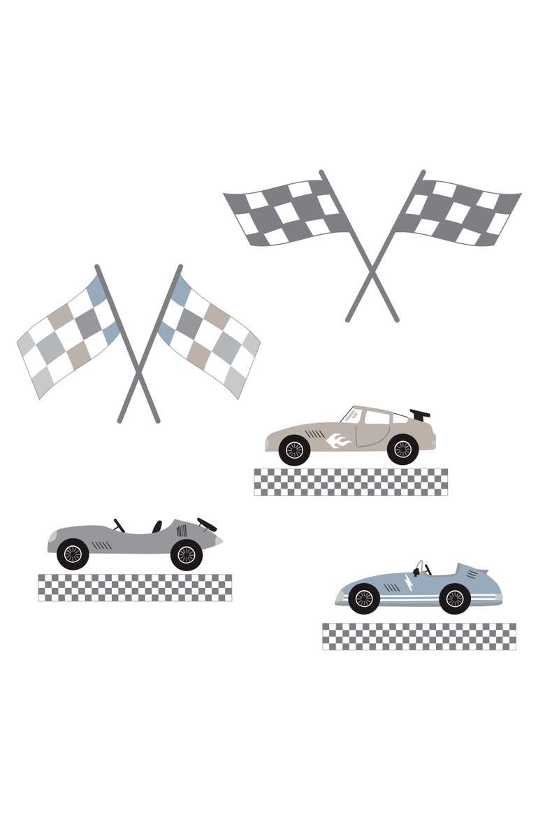 Little Racer Car/Transportation Wall Decals/Stickers, Main, color, Gray