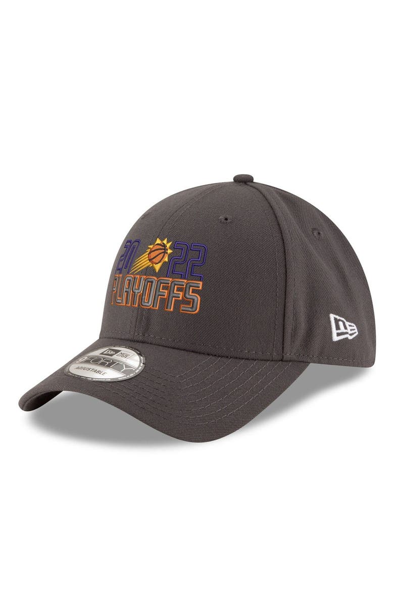 New Era Men's New Era Gray Phoenix Suns 2022 NBA Playoffs Bubble Letter 9FORTY Adjustable Hat, Main, color, 