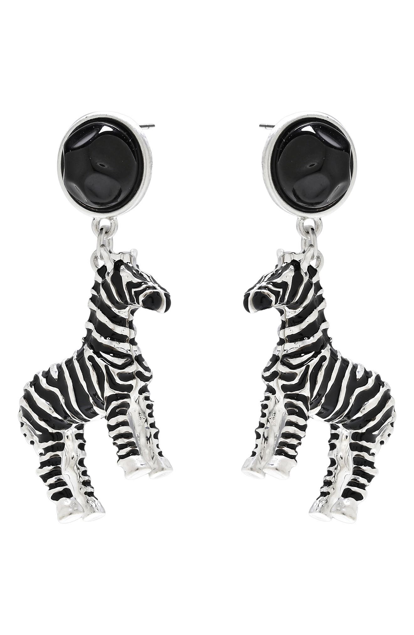 EYE CANDY LOS ANGELES Zebra Drop Earrings