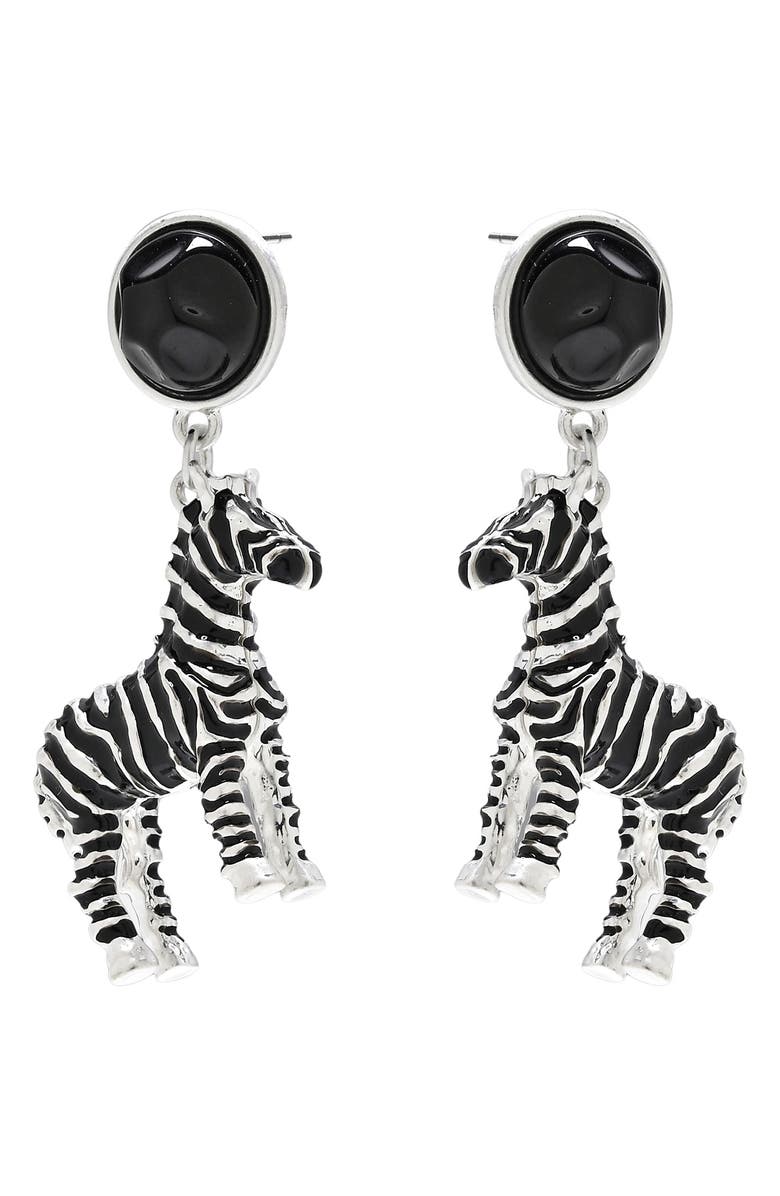 EYE CANDY LOS ANGELES Zebra Drop Earrings, Main, color,