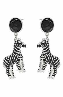 Zebra Drop Earrings
